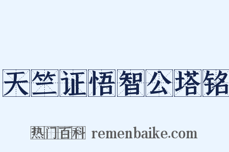 天竺证悟智公塔铭是什么意思的图片